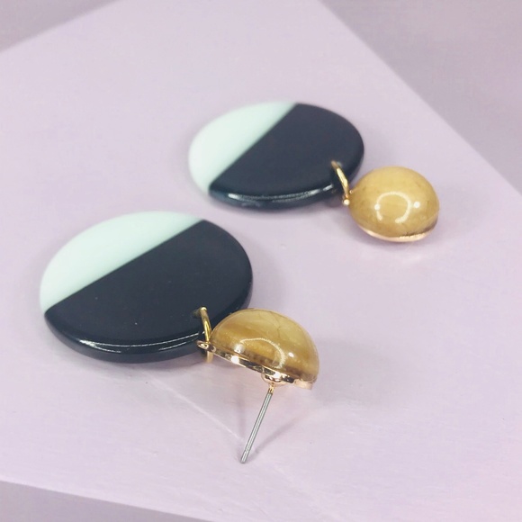 🆑 Circle Drops in Black and Mint - Picture 5 of 6